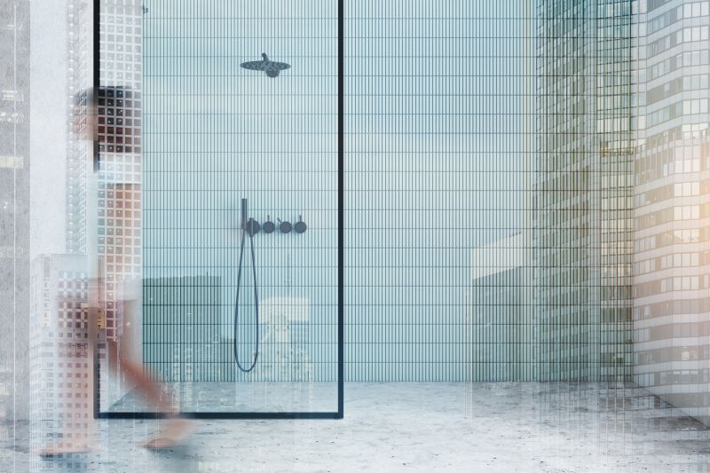 Contemporary Shower with Linear Drain