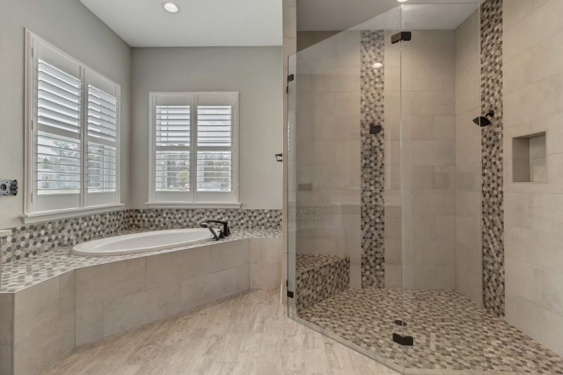 Tile-Design Shower Enclosure